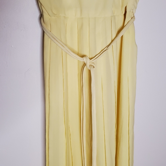 Dandelion Breeze Pastel Yellow Sleeveless Pleated Vintage 60s Dress - Picture 6 of 16